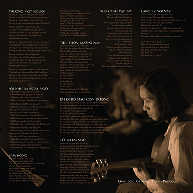 Bìa trong album đĩa than “Thương một người” của ca sĩ Quang Dũng