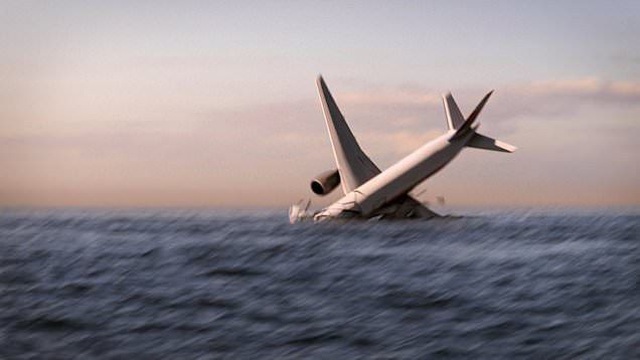 Hình ảnh 3D mô phỏng giả thuyết máy bay MH370 gặp trục trặc, rơi xuống Ấn Độ Dương.