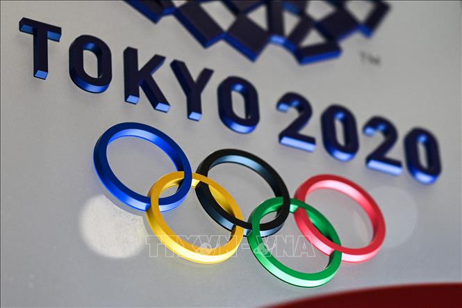 Biểu tượng Thế vận hội mùa hè Tokyo 2020 tại Tokyo, Nhật Bản.