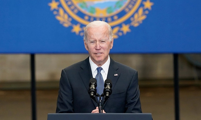 Tổng thống Mỹ Joe Biden phát biểu tại Portsmouth, bang New Hampshire, Mỹ hôm 19/4.