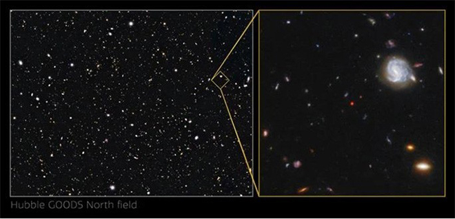 Hình ảnh thực về lỗ đen 13 tỉ năm trước - Ảnh: HUBBLE/NASA/ESA