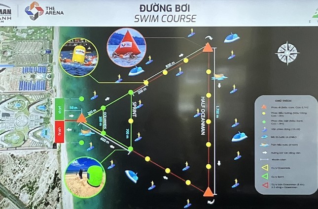 Mô hình đường bơi “Giải bơi biển quốc tế Oceanman Cam Ranh - Việt Nam năm 2023”.