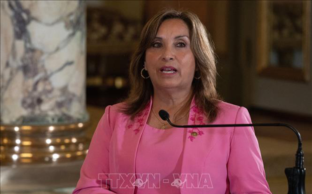 Tổng thống Peru Dina Boluarte phát biểu tại Lima ngày 25/10/2023. Ảnh (tư liệu)