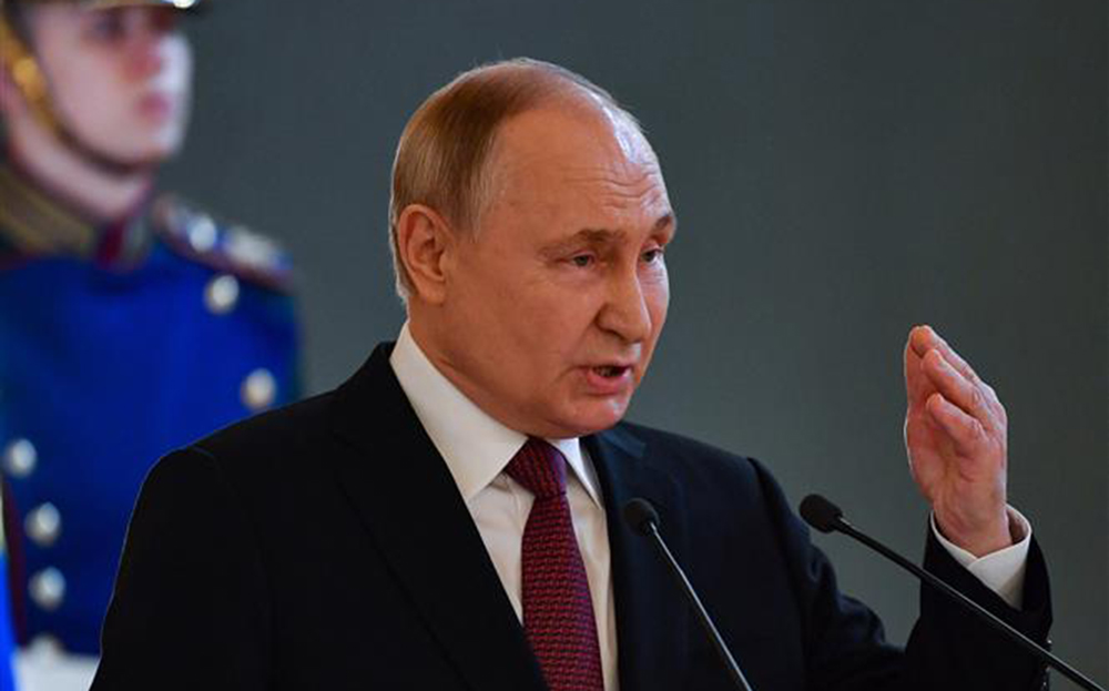 Tổng thống Nga Vladimir Putin phát biểu tại Điện Kremlin ngày 20/3/2024.