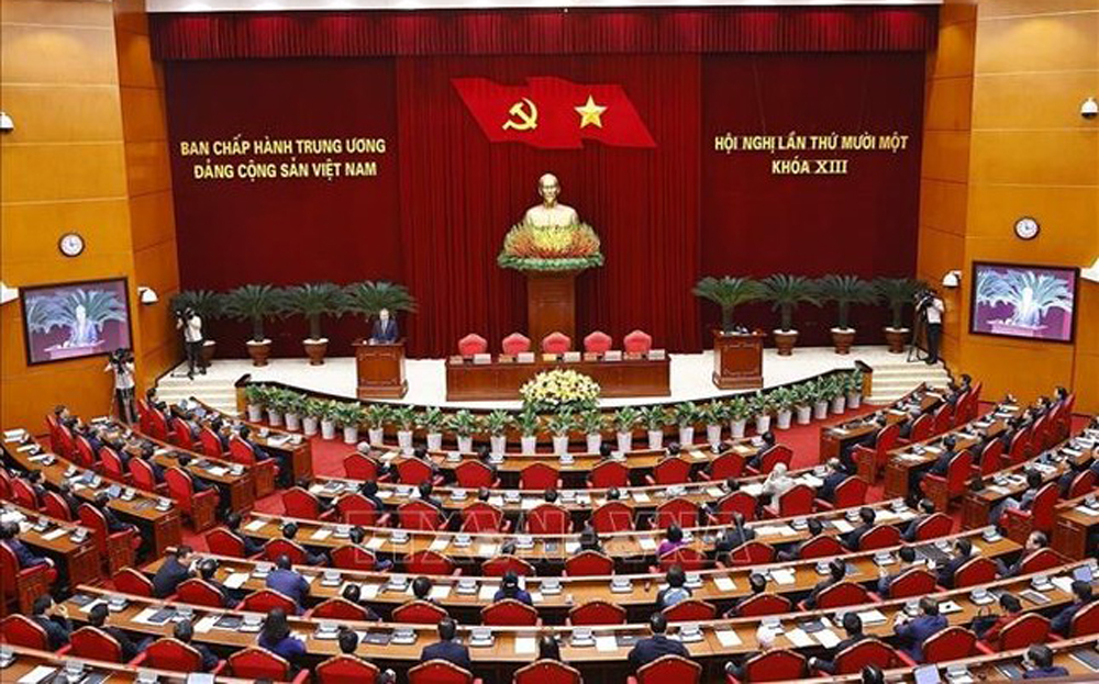 Toàn cảnh phiên bế mạc Hội nghị lần thứ 11 Ban Chấp hành Trung ương.