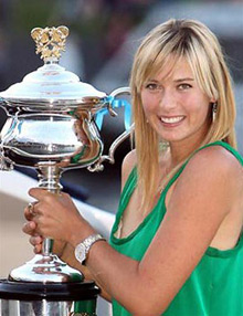 Sharapova với chức vô địch Úc mở rộng.