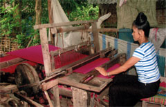 Duy trì nghề dệt thổ cẩm đem lại thu nhập cao cho phụ nữ phường Trung Tâm, thị xã Nghĩa Lộ.
(Ảnh: Quỳnh Nga)