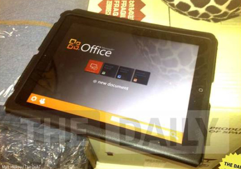 iPad chạy phần mềm văn phòng Office.