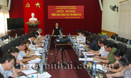 Đồng chí Ngô Thị Chinh - Phó chủ tịch UBND tỉnh phát biểu chỉ đạo tại hội nghị.
