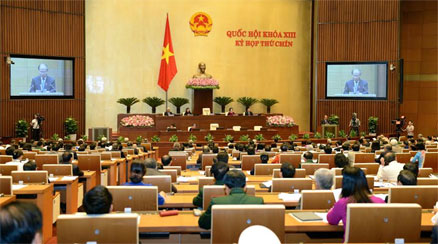 Quang cảnh phiên khai mạc kỳ họp thứ 9 Quốc hội khoá XIII.