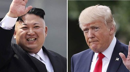 Nhà lãnh đạo Triều Tiên Kim Jong-un (trái) và Tổng thống Mỹ Donald Trump.