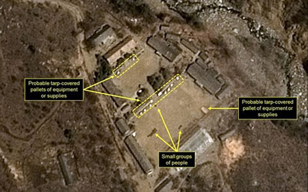 Hình chụp vệ tinh bãi thử Punggye-ri.