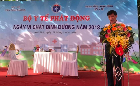 Thứ trưởng Bộ Y tế Nguyễn Thanh Long phát biểu tại lễ phát động.