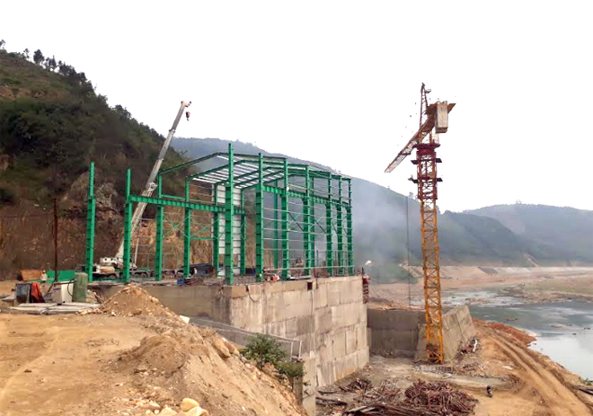 Công trình thủy điện Đồng Sung đang được đẩy nhanh tiến độ thi công.