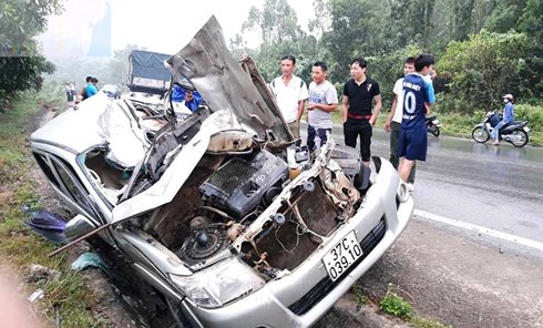 Hiện trường vụ tai nạn giao thông.