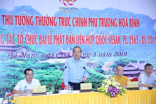 Phó Thủ tướng Thường trực Chính phủ Trương Hòa Bình phát biểu tại buổi làm việc