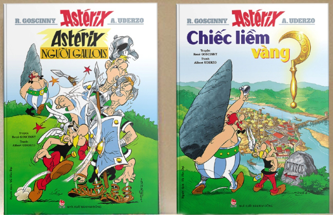 Hai tập đầu tiên của bộ truyện gồm: Astérix Người Gaulois, Chiếc Liềm Vàng.