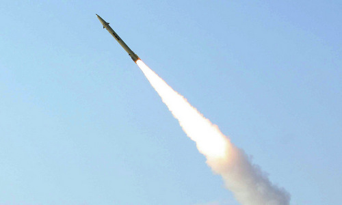 Tên lửa diệt hạm Iran trong một đợt phóng thử hồi năm 2017.