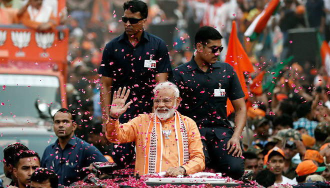 Thủ tướng Ấn Độ Narendra Modi ăn mừng chiến thắng bầu cử ngày 23/5