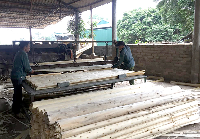 Sản xuất gỗ ép đang được các DNVVN tỉnh Yên Bái phát huy thế mạnh.