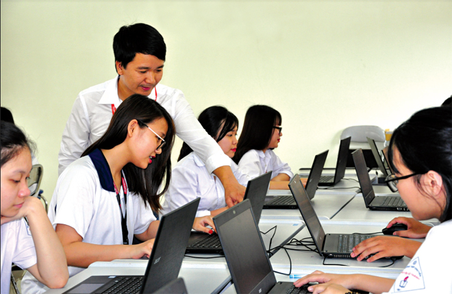 Một giờ học của học sinh Trường THPT Chuyên Nguyễn Tất Thành.