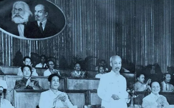 Chủ tịch Hồ Chí Minh phát biểu tại Đại hội đại biểu toàn quốc lần thứ III, Đảng Lao động Việt Nam, ngày 5-9-1960. (Ảnh: Tư liệu).