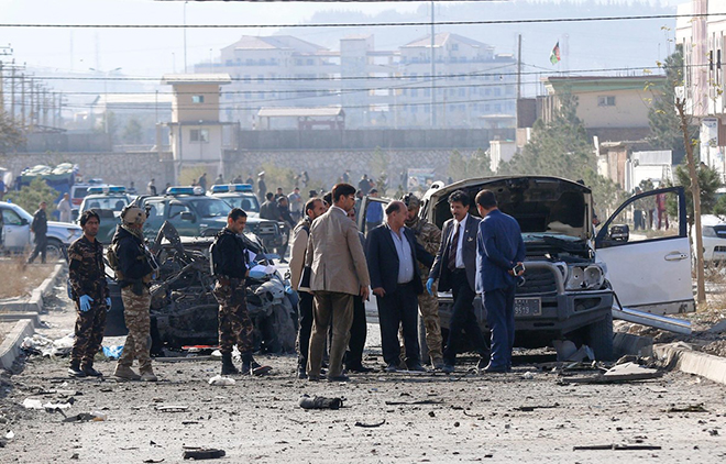 Hiện trường một vụ đánh bom liều chết ở Kabul ngày 13/11/2019.