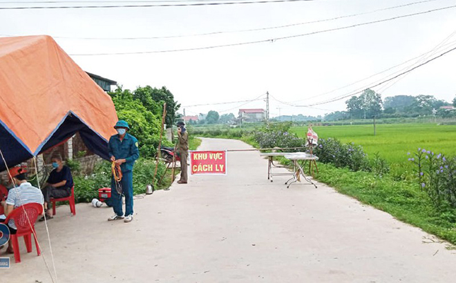 Một chốt kiểm soát dịch bệnh trên địa bàn tỉnh Bắc Giang.