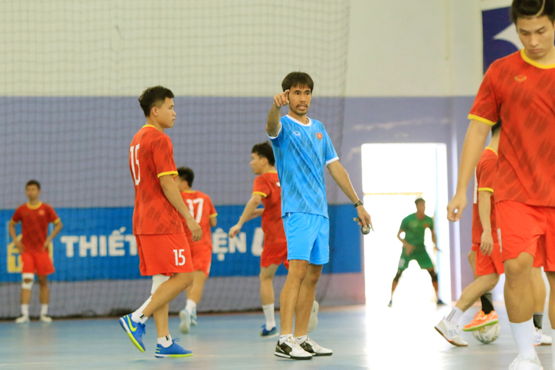 ĐT Futsal Việt Nam tập luyện tại Trung tâm thể thao Thái Sơn Nam - Quận 8 (TP Hồ Chí Minh).