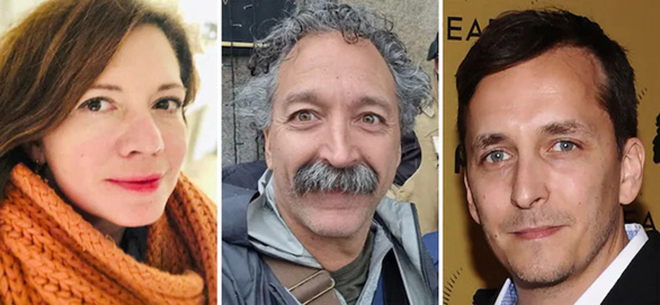 3 trong số các nhà báo đã thiệt mạng khi tác nghiệp ở Ukraine. Từ trái qua: Oksana Baulina, Pierre Zakrzewski và Brent Renaud.