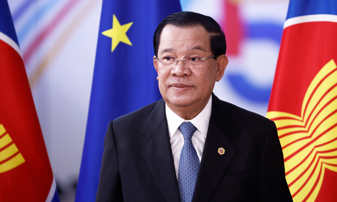 Ông Hun Sen dự hội nghị thượng đỉnh EU - ASEAN tại Brussels, Bỉ tháng 12/2022.