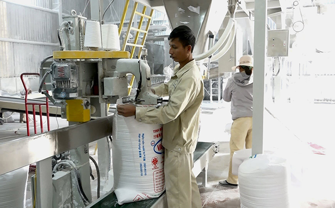 Sản xuất tinh bột sắn tại Nhà máy Sắn Văn Yên.
