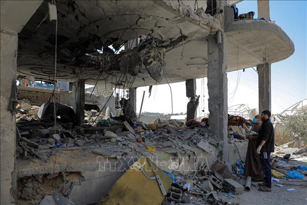 Cảnh đổ nát do cuộc xung đột Hamas - Israel tại thành phố Rafah, Dải Gaza, ngày 3/5/2024.