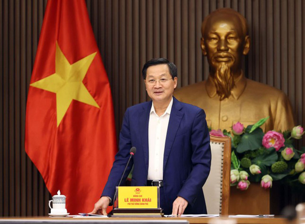 Phó Thủ tướng Lê Minh Khái tại cuộc họp về các giải pháp quản lý thị trường vàng.