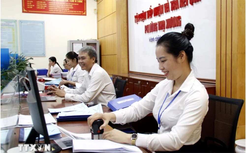 Bộ phận một cửa UBND phường Thọ Xương, thành phố Bắc Giang. (Ảnh minh họa)