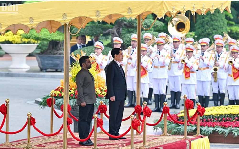 Chủ tịch nước Lương Cường chủ trì Lễ đón cấp Nhà nước Tổng thống Sri Lanka Anura Kumara Dissanayaka.