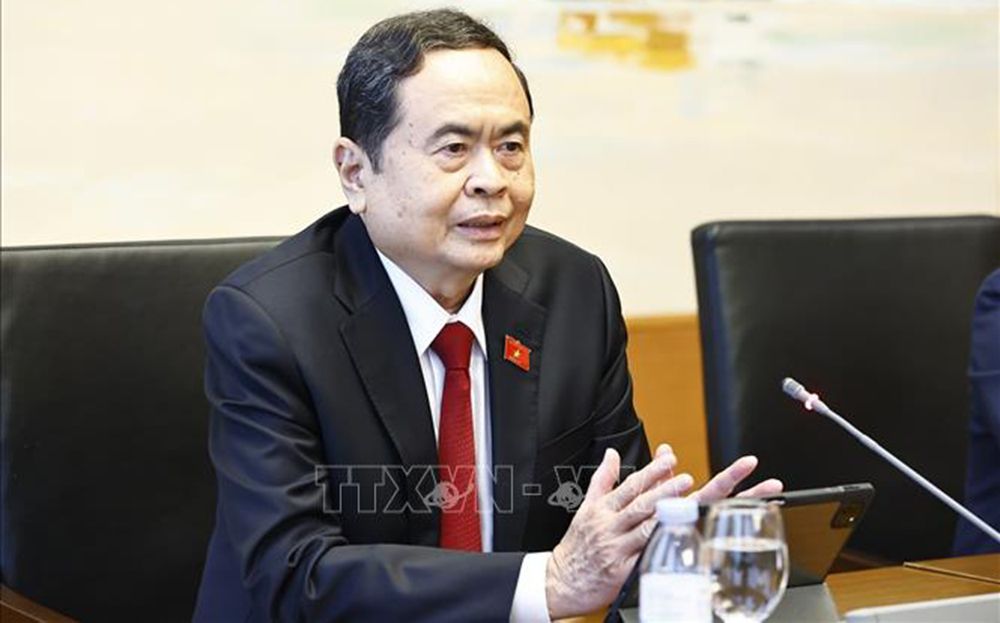 Chủ tịch Quốc hội Trần Thanh Mẫn, đại biểu Quốc hội tỉnh Hậu Giang phát biểu.