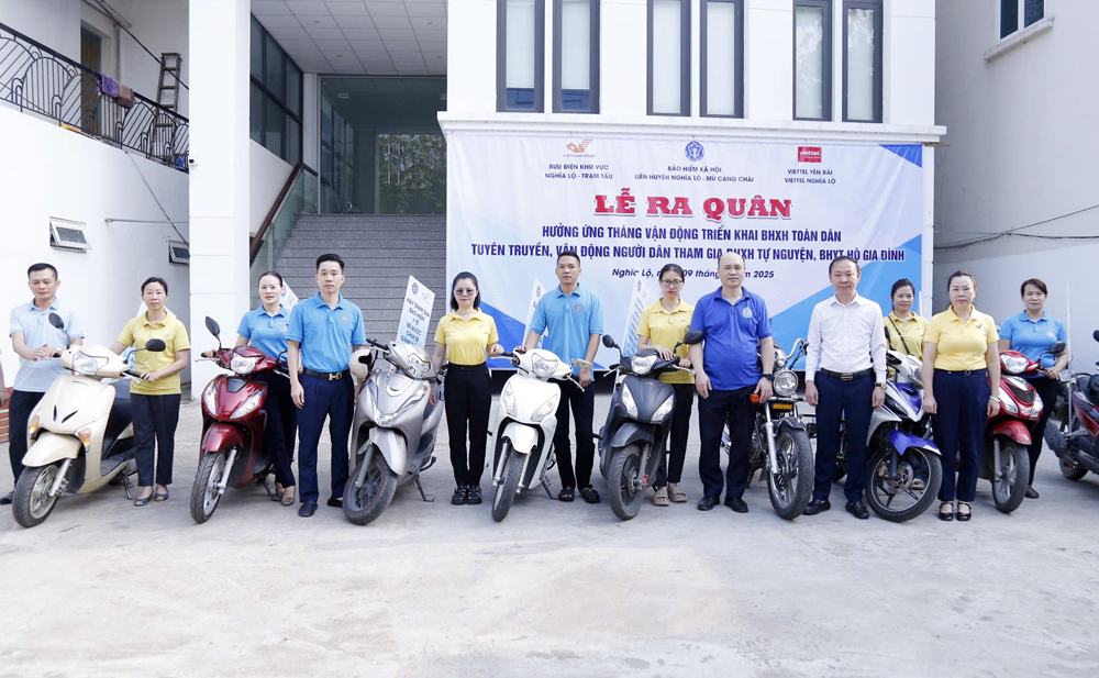 Bảo hiểm xã hội liên huyện Nghĩa Lộ - Mù Cang Chải ra quân Tháng vận động, triển khai BHXH toàn dân và tuyên truyền cao điểm phát triển người tham gia BHXH, Bảo hiểm y tế năm 2025.