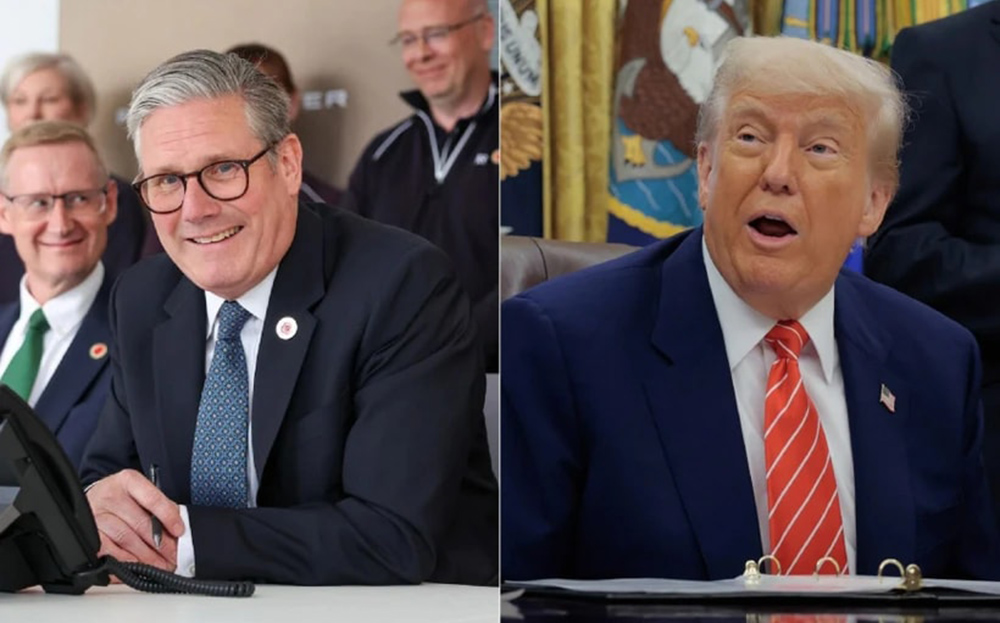 Tổng thống Mỹ Donald Trump (phải) và Thủ tướng Anh Keir Starmer.
