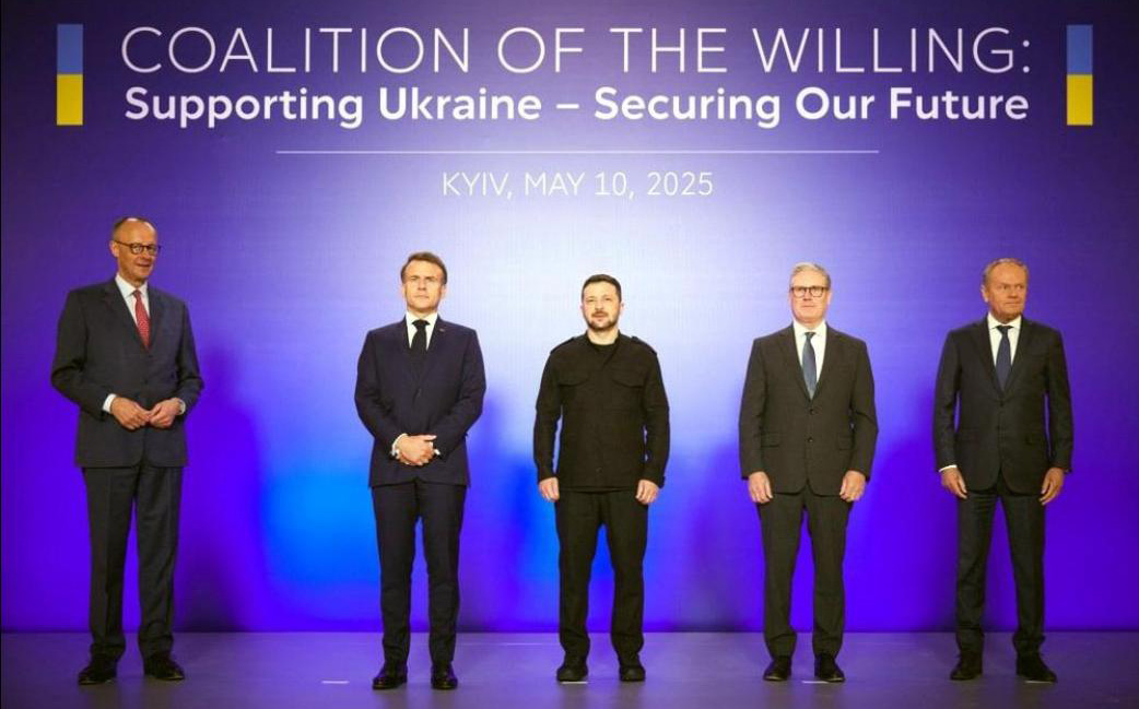 Các nhà lãnh đạo Anh, Pháp, Đức, Ba Lan và Ukraine tại Kiev ngày 10/5.
