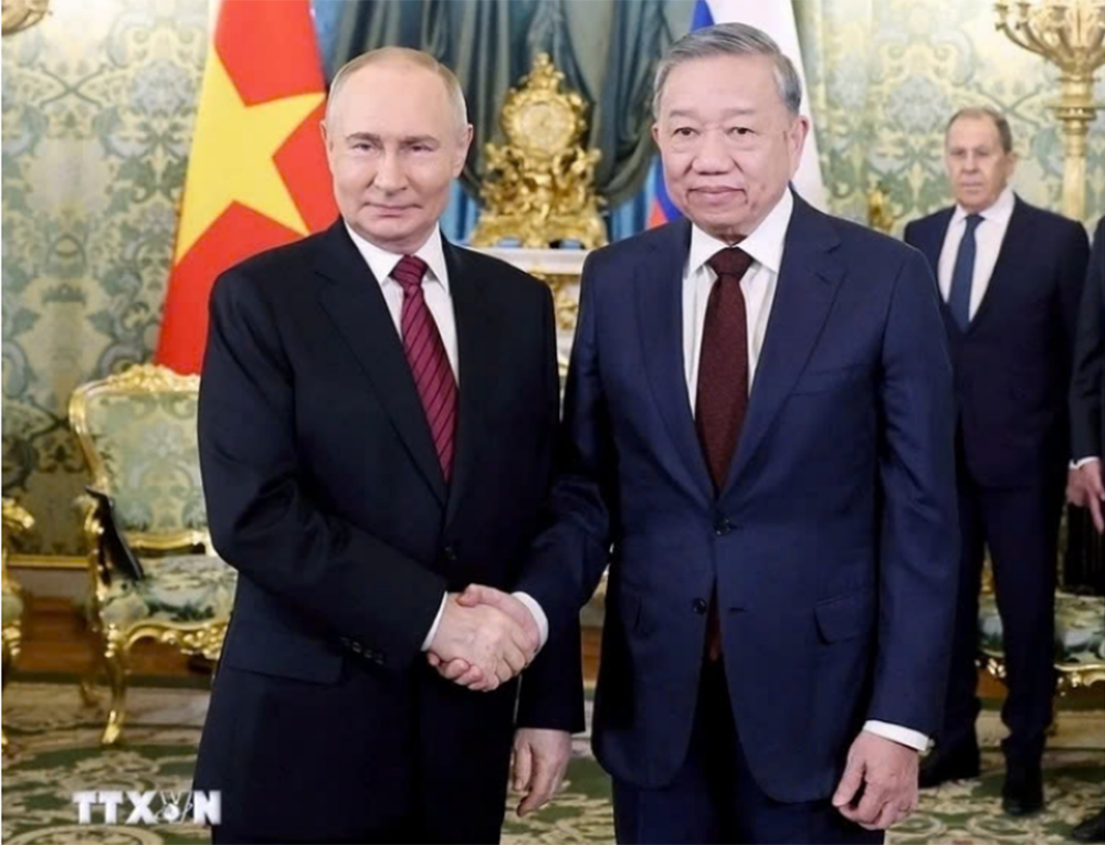 Tổng Bí thư Tô Lâm và Tổng thống Nga Putin.
