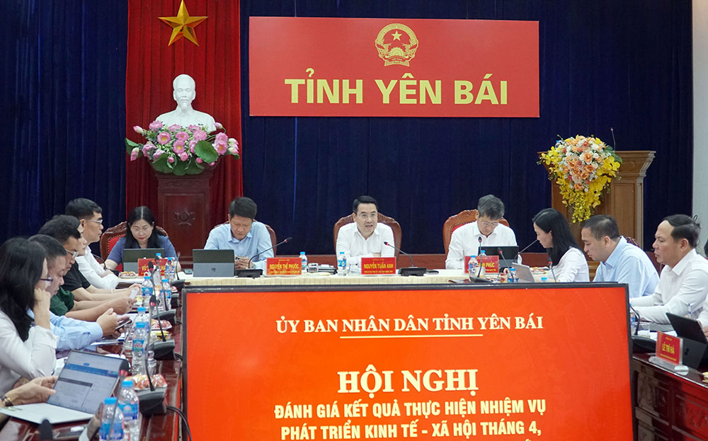 Đồng chí Nguyễn Tuấn Anh - Phó Bí thư Tỉnh ủy, Chủ tịch UBND tỉnh điều hành thảo luận tại Hội nghị.