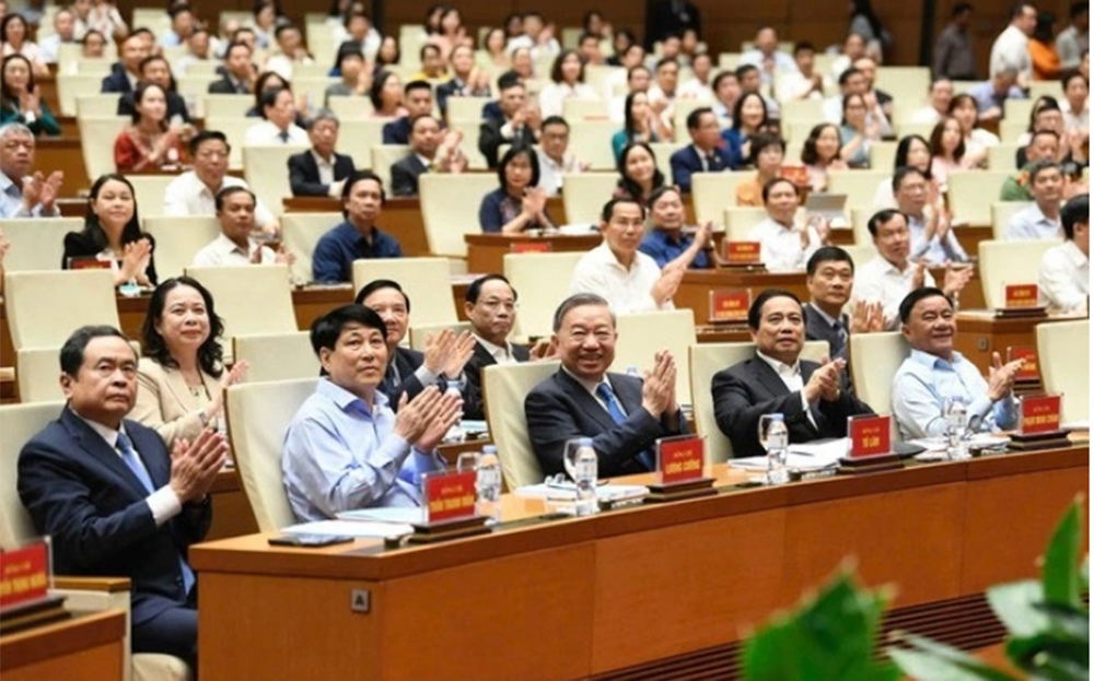 Tổng Bí thư Tô Lâm và lãnh đạo Đảng, Nhà nước dự Hội nghị toàn quốc quán triệt Nghị quyết 66, Nghị quyết 68 của Bộ Chính trị, sáng 18/5.