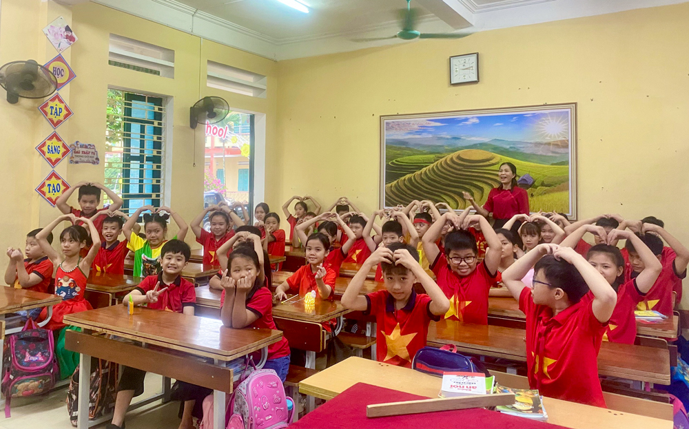 Mô hình lớp học hạnh phúc tại Trường Tiểu học Cổ Phúc, huyện Trấn Yên.