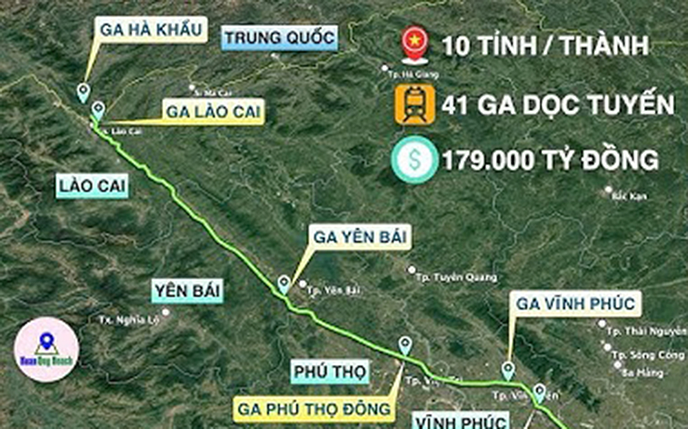 Dự án tuyến đường sắt Lào Cai - Hà Nội - Hải Phòng, đoạn qua khu vực tỉnh Yên Bái