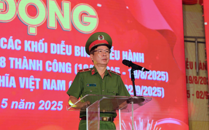 Thiếu tướng Nguyễn Ngọc Thanh phát biểu tại buổi lễ.