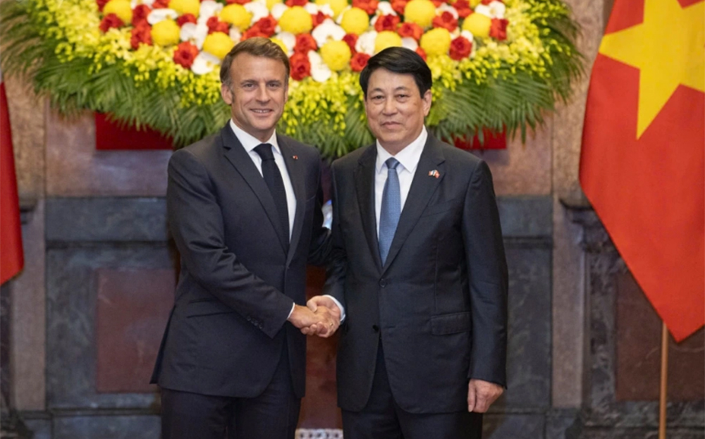 Chủ tịch nước Lương Cường và Tổng thống Emmanuel Macron