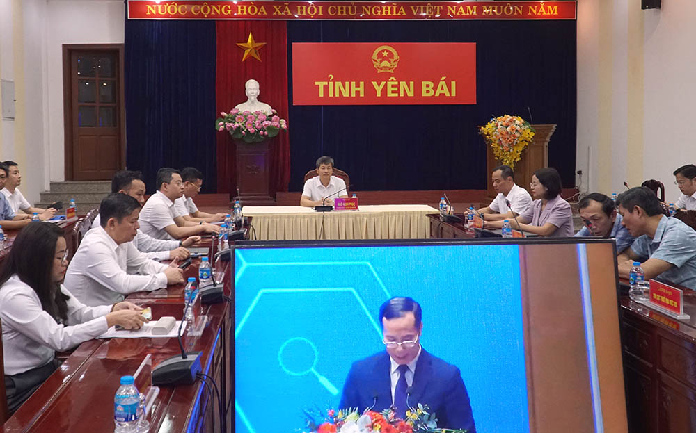 Toàn cảnh Hội nghị tại điểm cầu tỉnh Yên Bái.