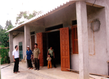 Căn nhà mới của gia đình anh Nguyễn Văn Ngọc ở thôn Cá Nội, xã Hoàng Thắng.