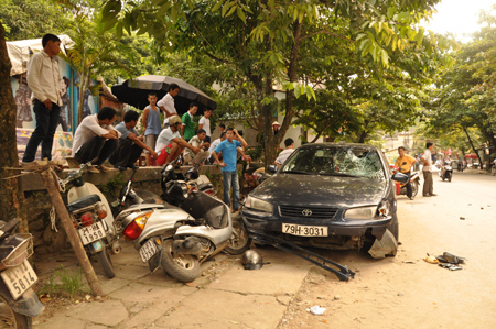 Hiện trường vụ tai nạn.